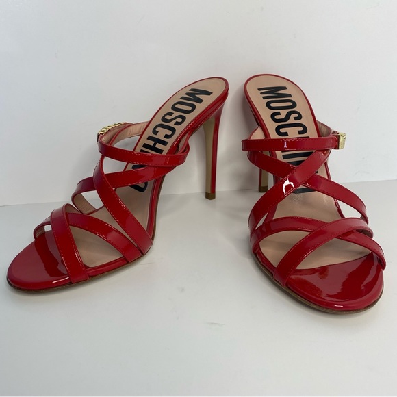 Moschino Red Logo Sandals - Picture 6 of 11